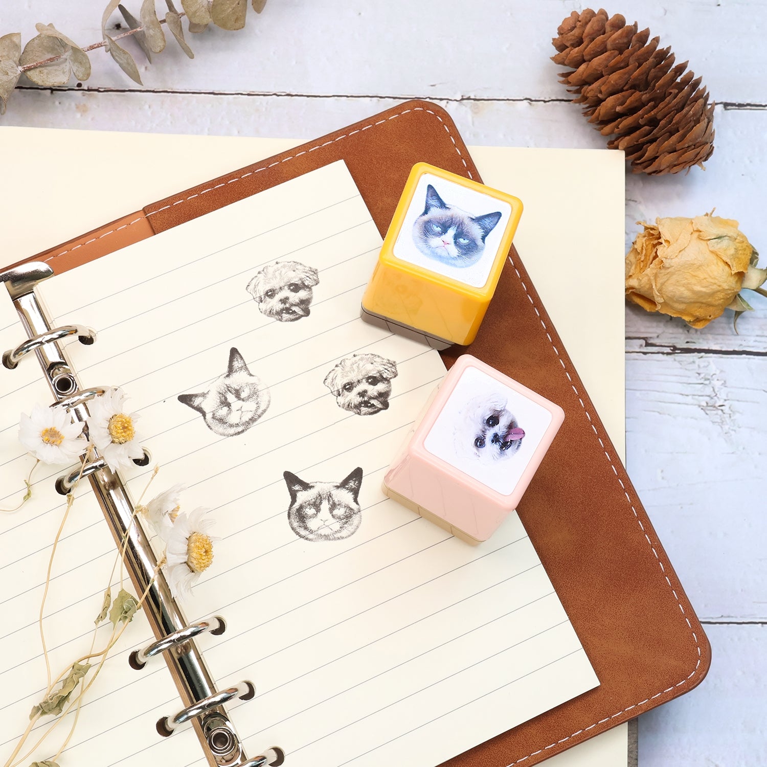 Tampon Encreur Portrait Personnalisé Tête d'Animal de Compagnie, Tampon Encreur Chat et Chien Personnalisé à Partir de Photo, Tampon Encreur Personnalisé pour Devoirs, Tampon Encreur Enfants, Cadeau Saint-Valentin 6