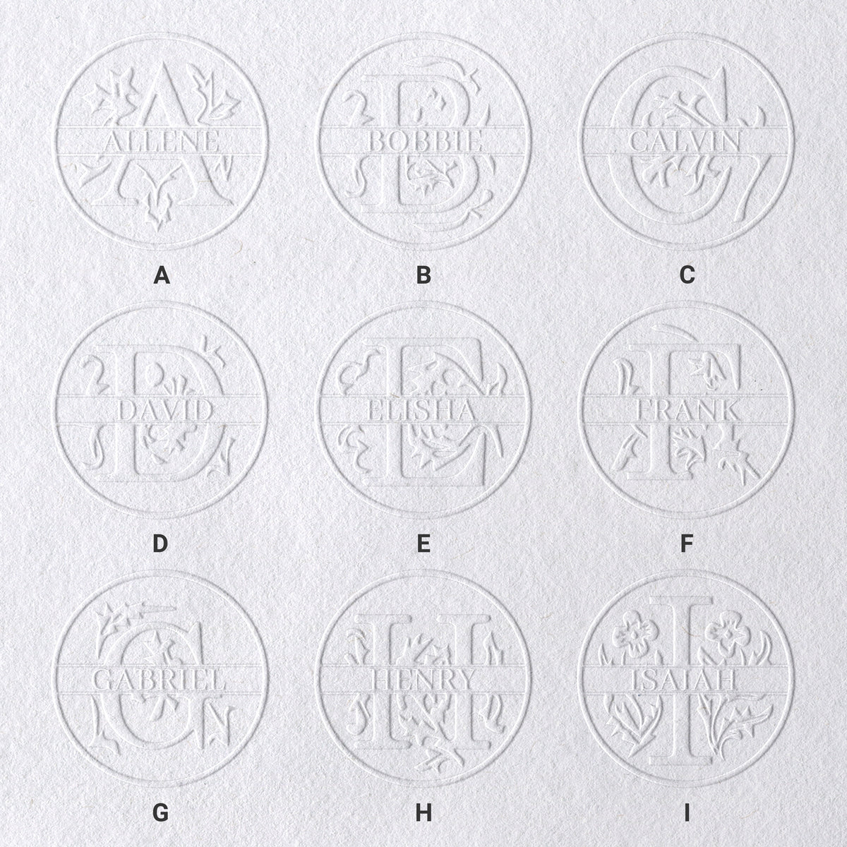 26 Letter Custom Floral Name Embosser sku-11