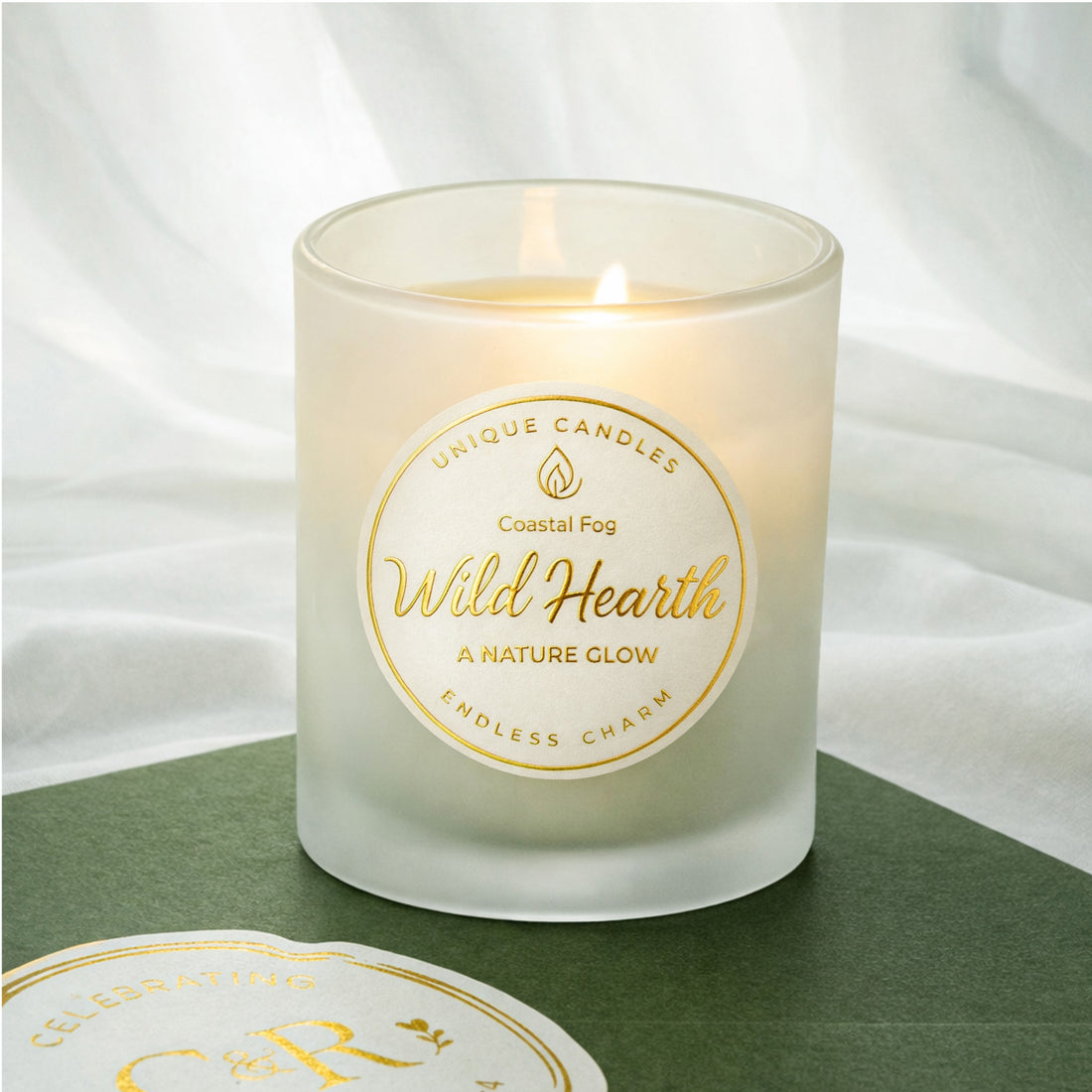Custom Gold Foil Textured Stickers - Luxury Labels for Brand Packaging3