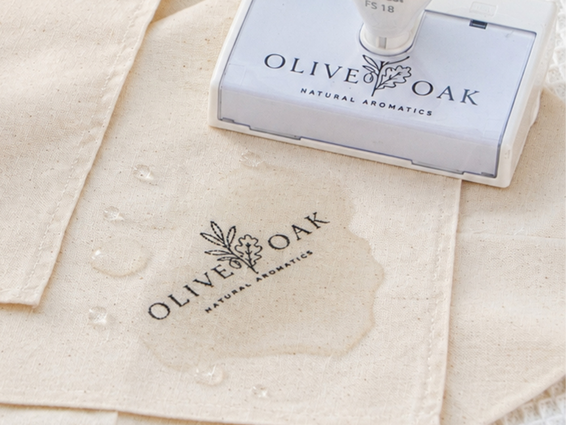 Custom Logo Pre-Inked Fabric Stamp 1