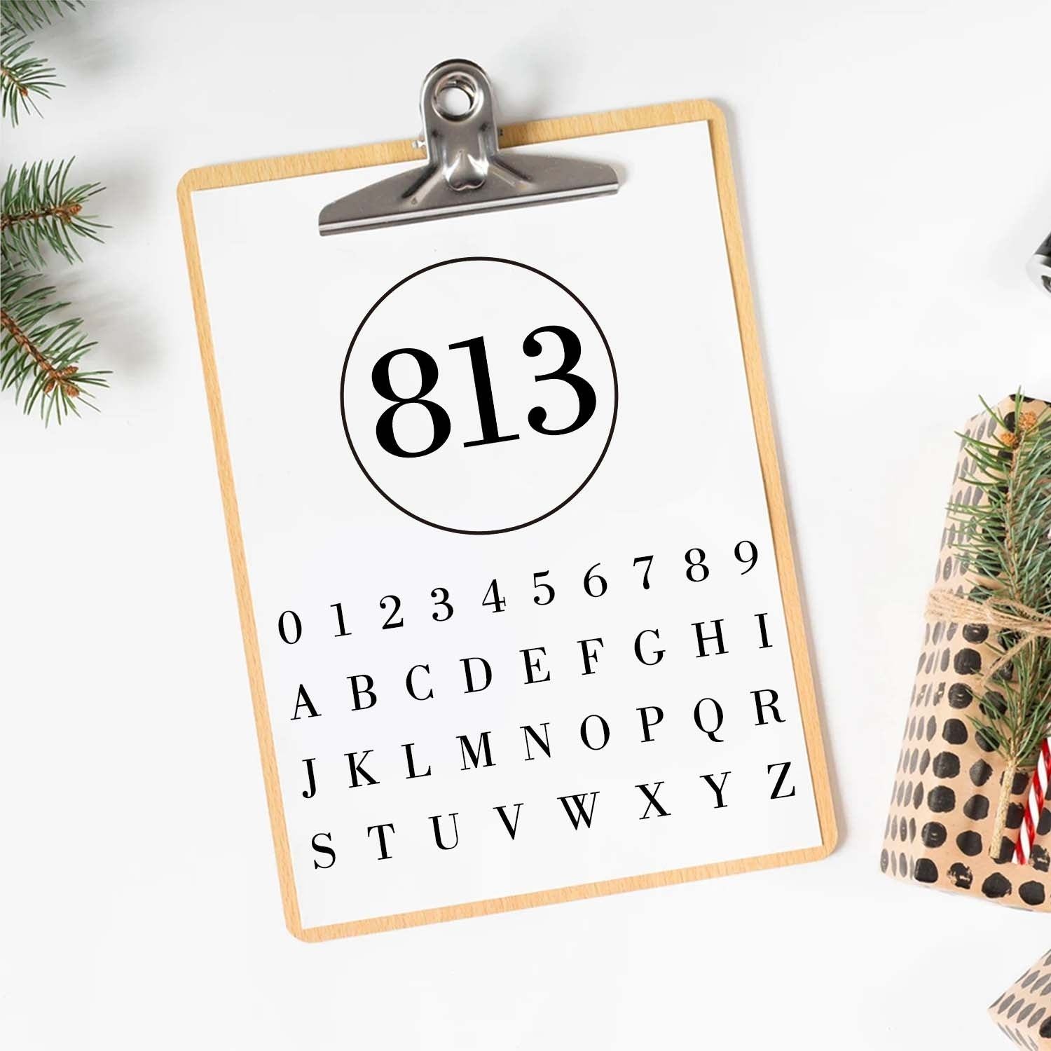 Circle Numbers & Letters Double Monogram Brass Ice Stamp for Bartender & Planner2