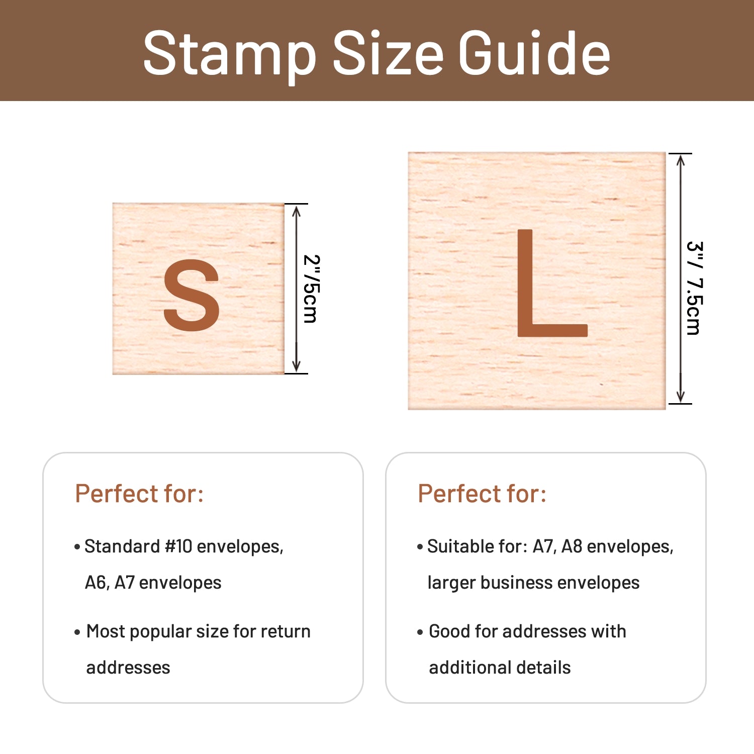 Custom Address Wooden Rubber Stamp Square100