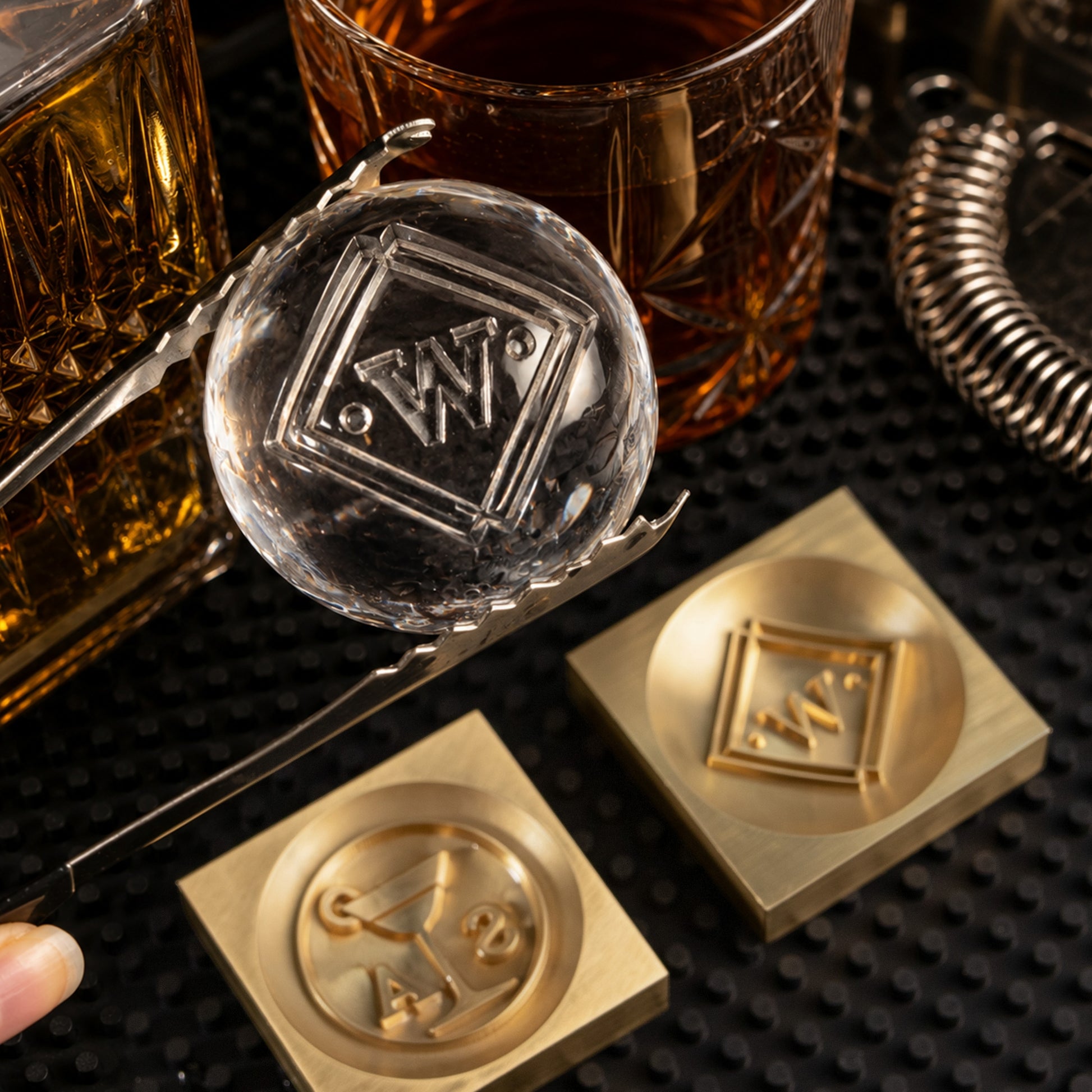 Custom Brass Ice Sphere Stamp with Your Logo : Artwork9