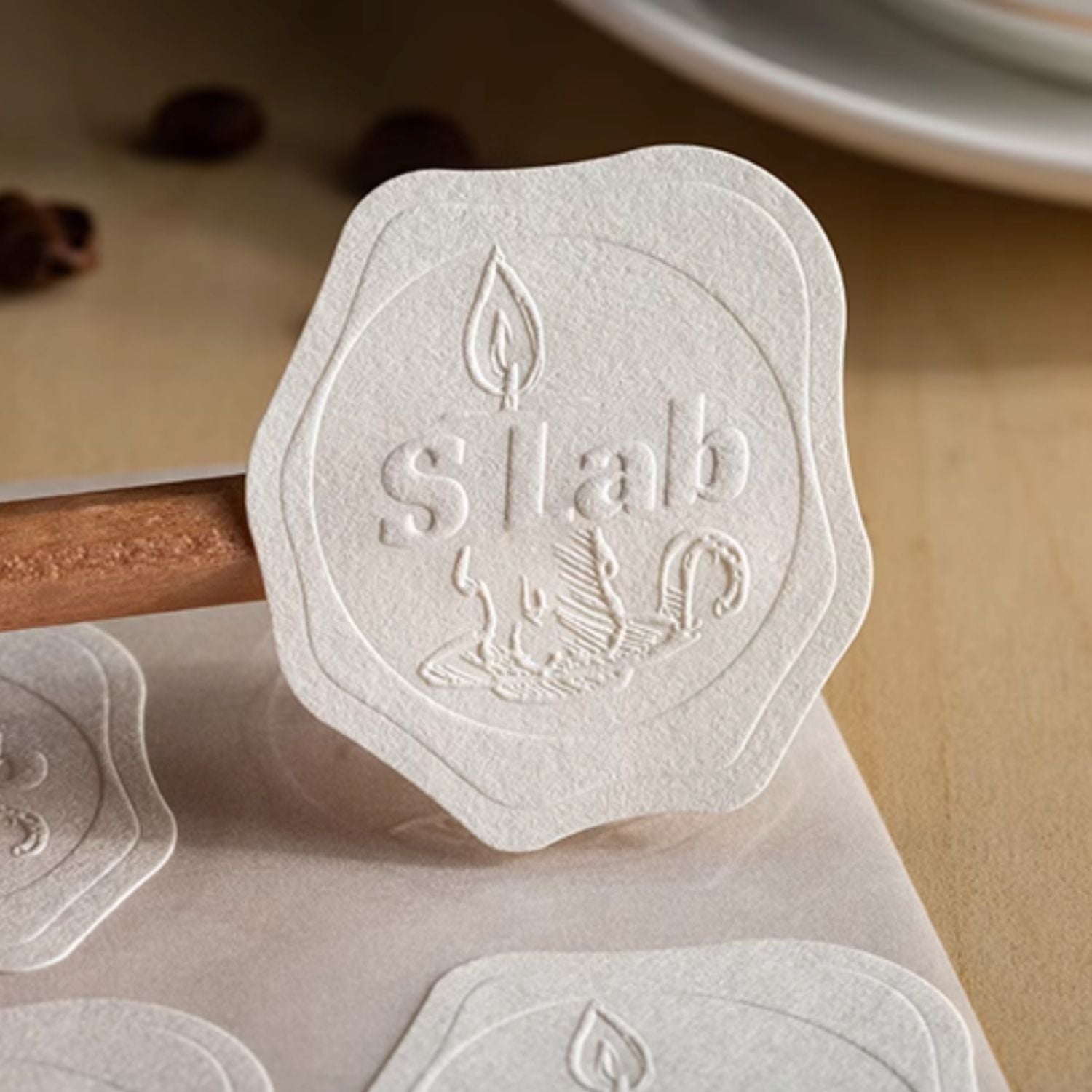 Custom Embossed Textured Sticker - Eco-Friendly Branding Label67
