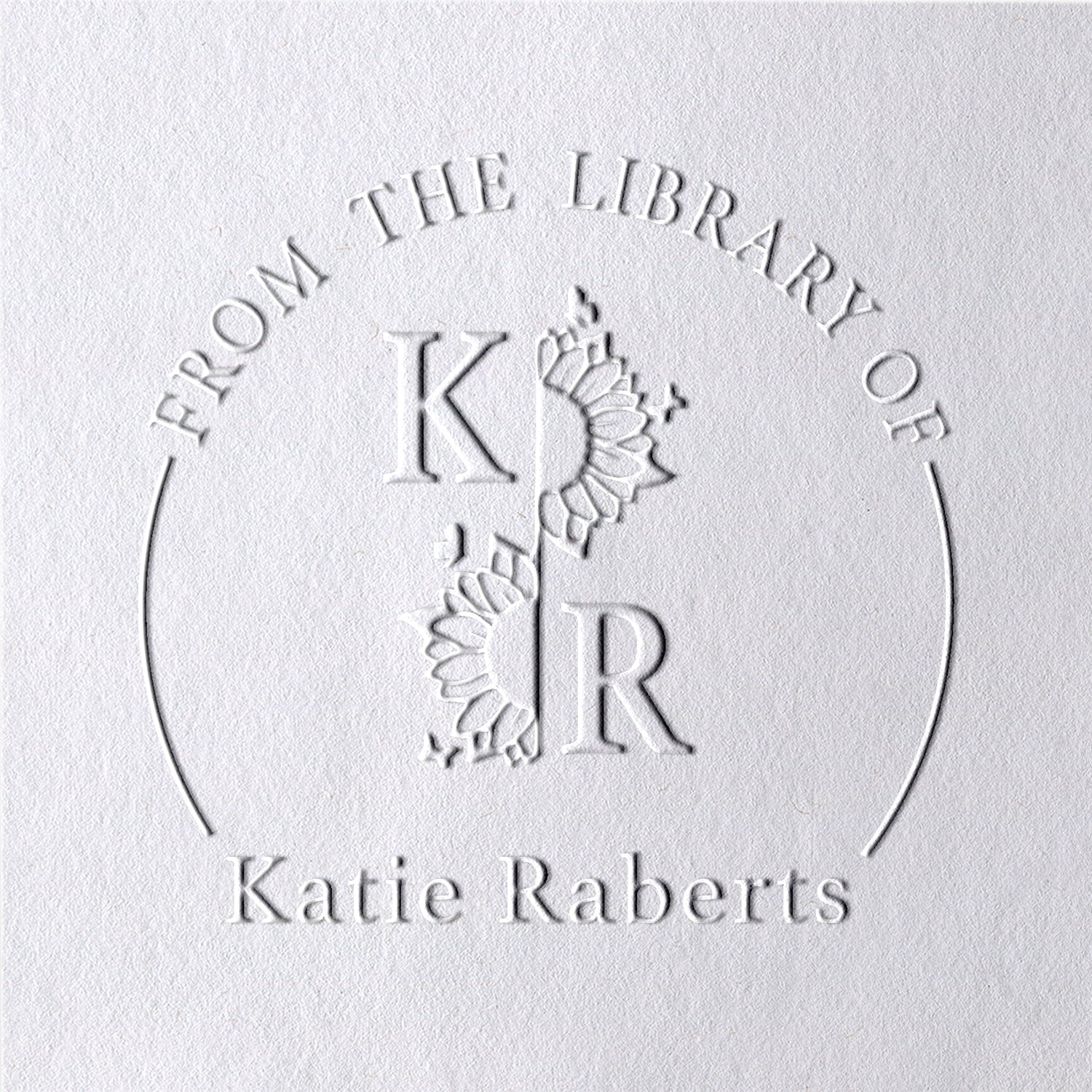 Custom Floral Alphabet From The Library Of Book Embosser2