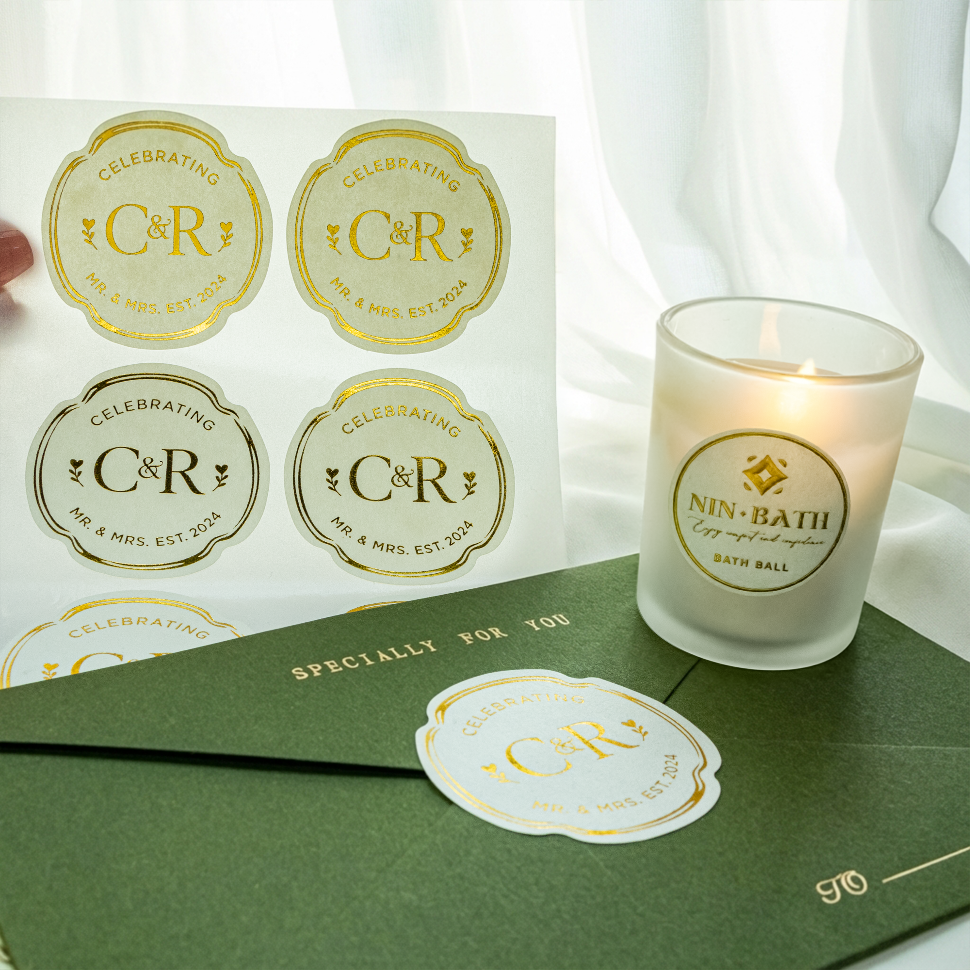 Custom Gold Foil Stickers 22