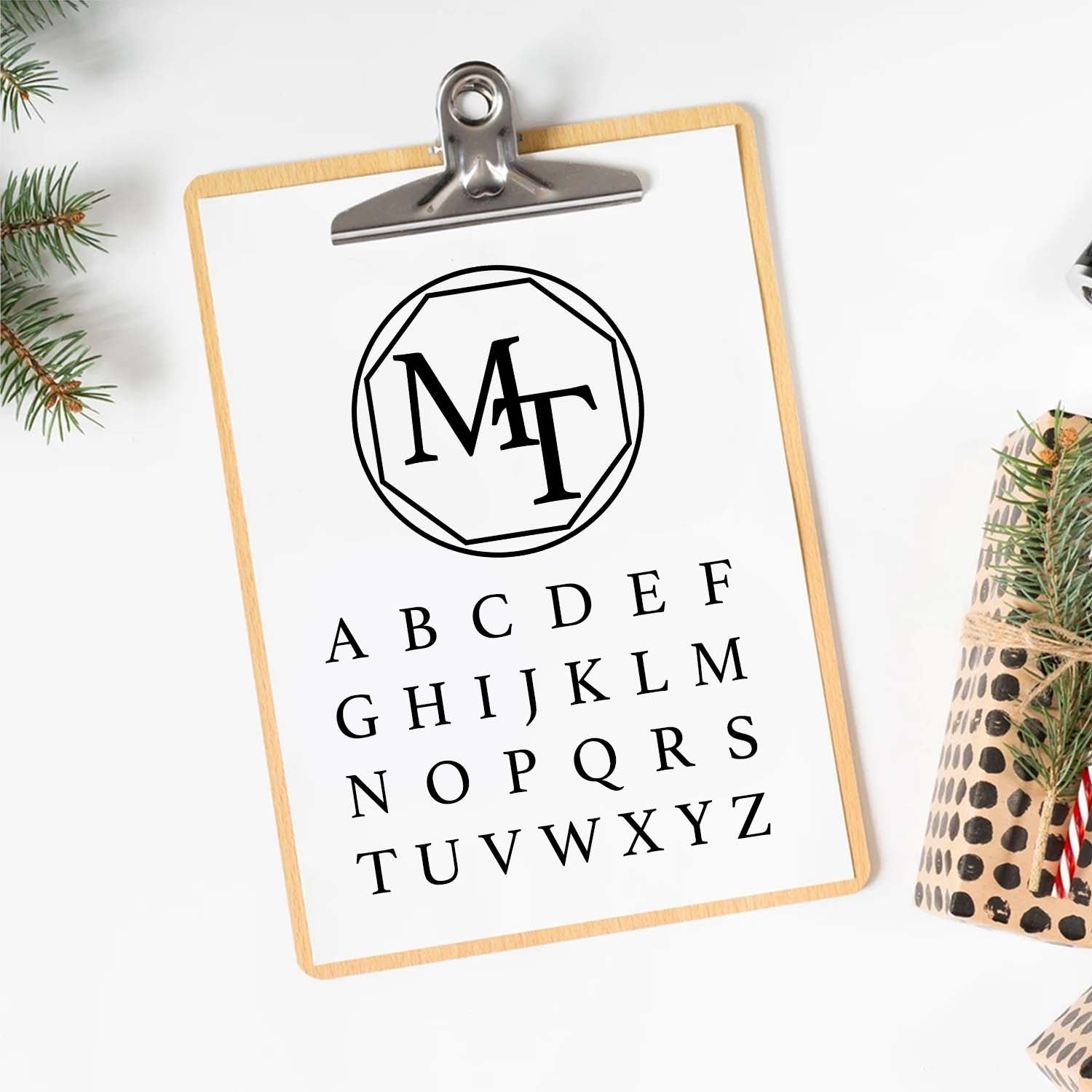 Metro Edge Tampon Encreur à Glace en Laiton Monogramme Simple pour Bartender & Planner2