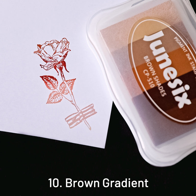Tampon encreur à encre dégradée 3 couleurs multicolores nacrées SKU-10