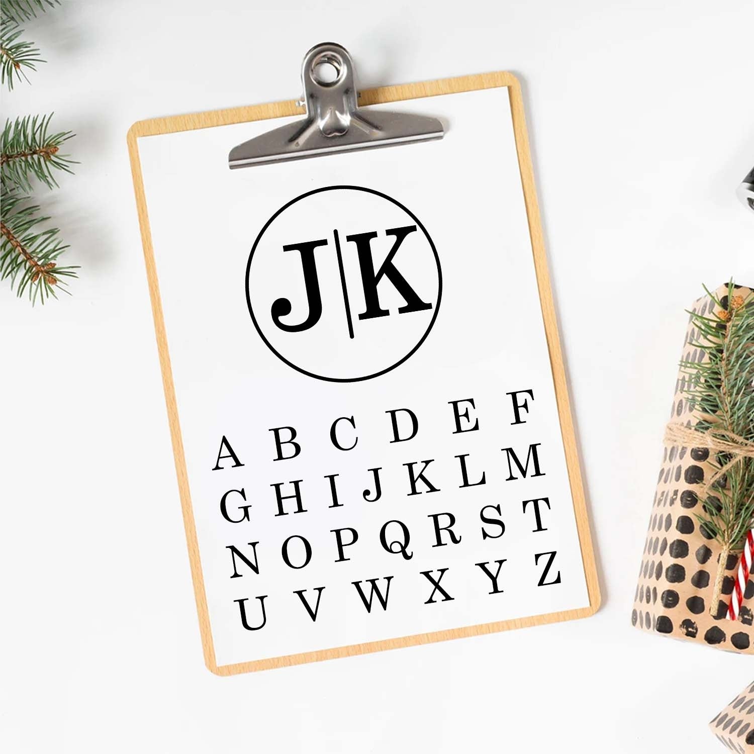 Split Circle Single Monogram Brass Ice Stamp for Bartender & Planner2