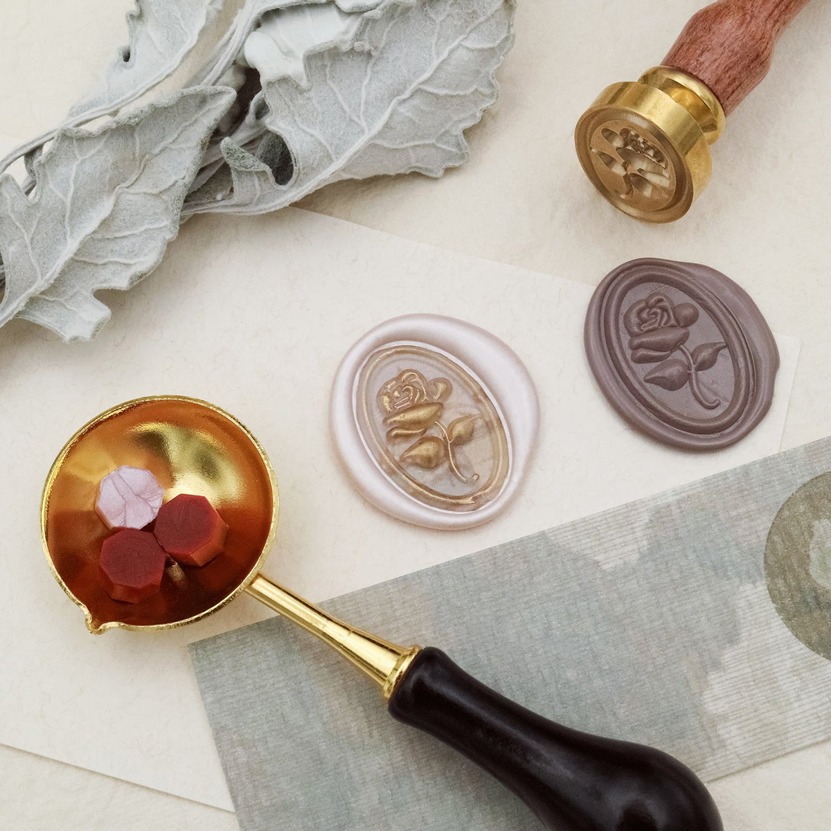 Stamprints Tampon Encreur Sceau de Cire Rose en Relief 3D 2