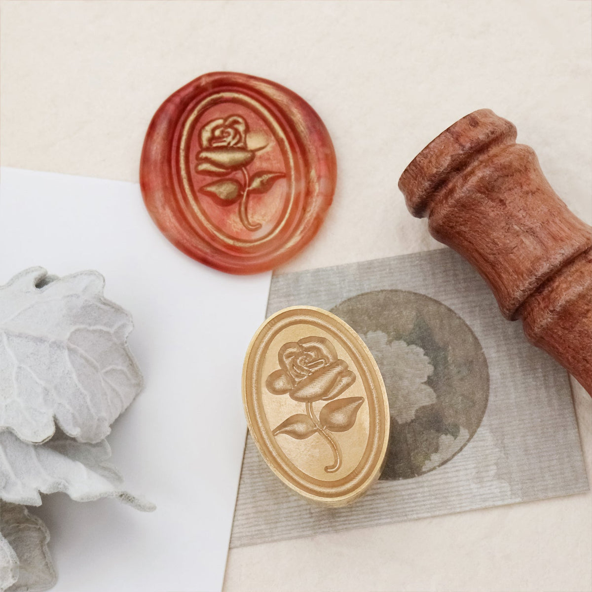 Stamprints Tampon encreur Sceau de cire Rose Relief 3D 5