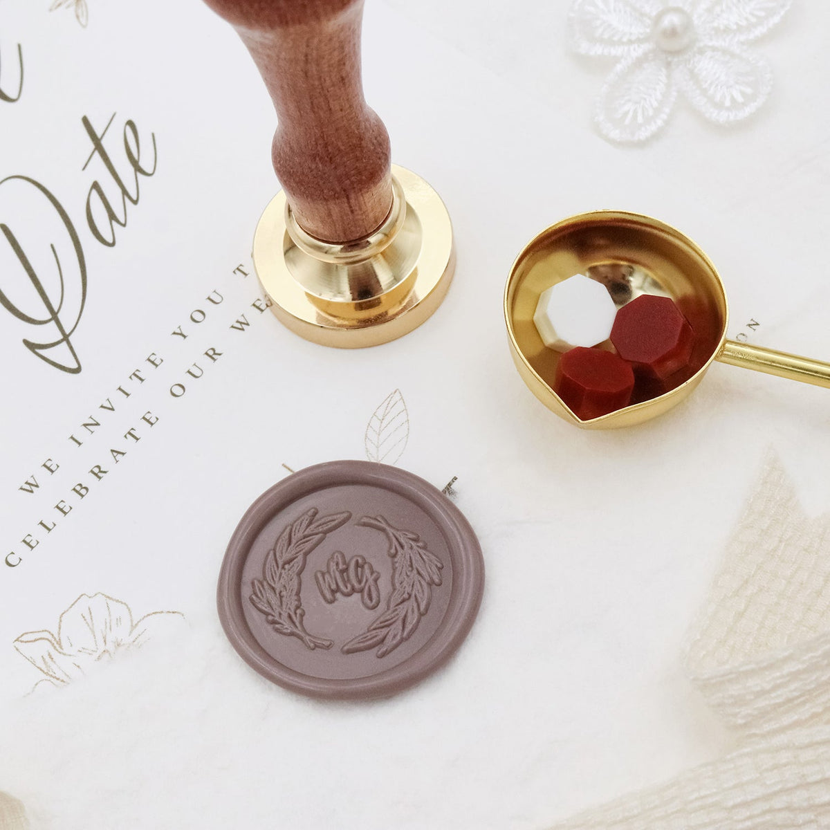 Stamprints Custom Wedding Monogram Wax Seal Stamps 3