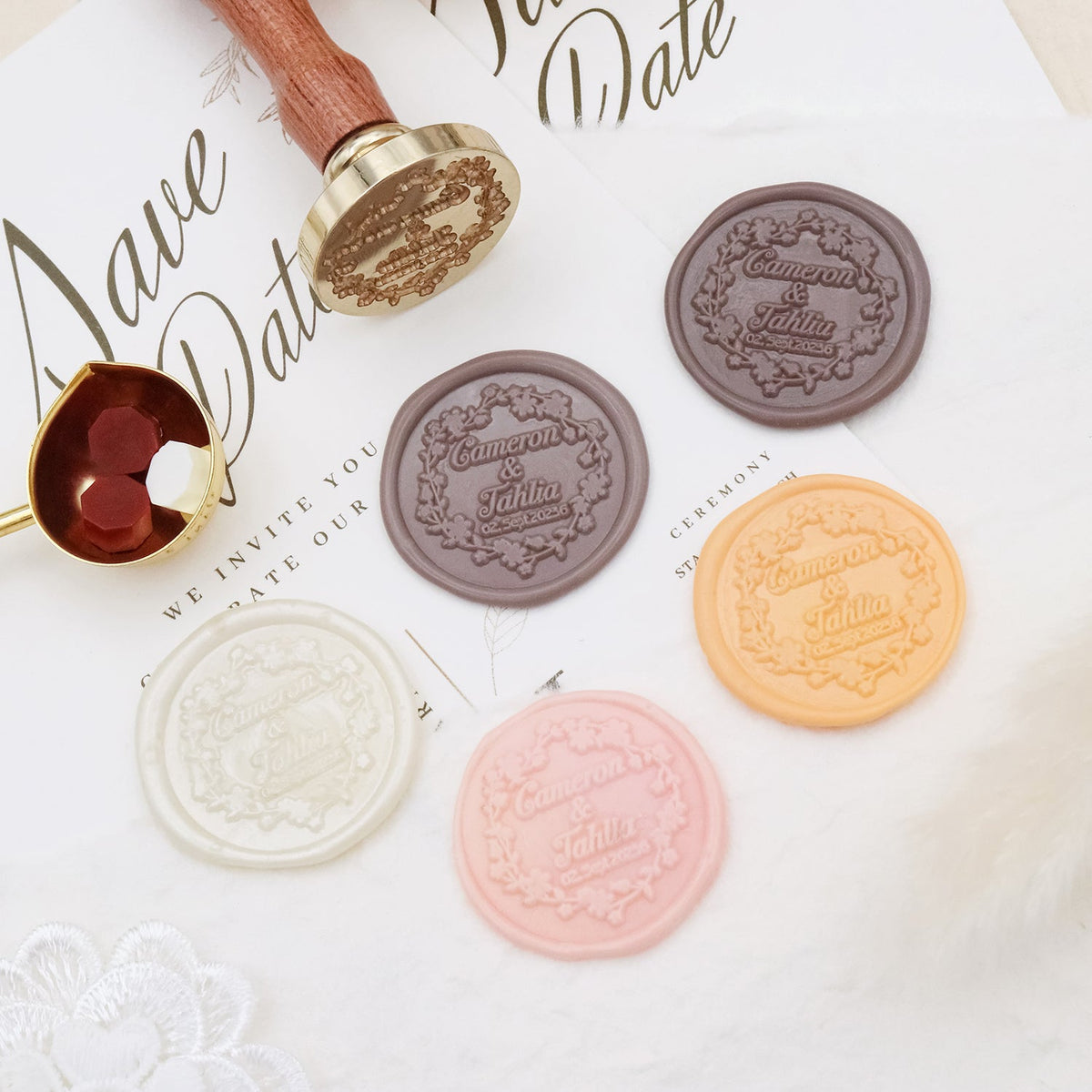 Stamprints Tampon Encreur Sceau de Cire de Mariage Personnalisé 4