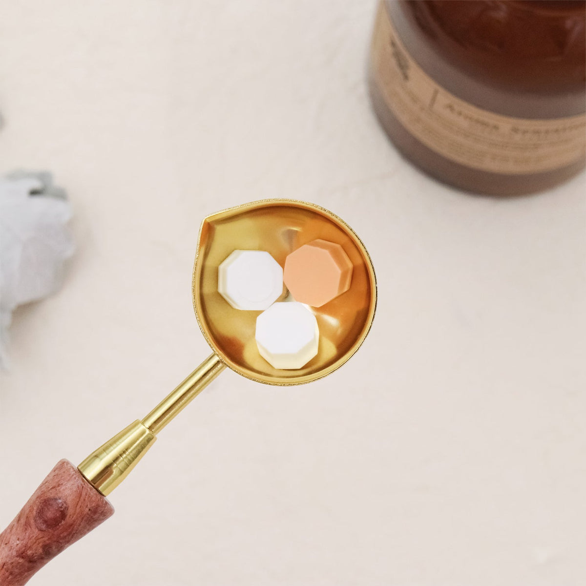 Stamprints Small Short Handled Wooden Melting Spoon 3