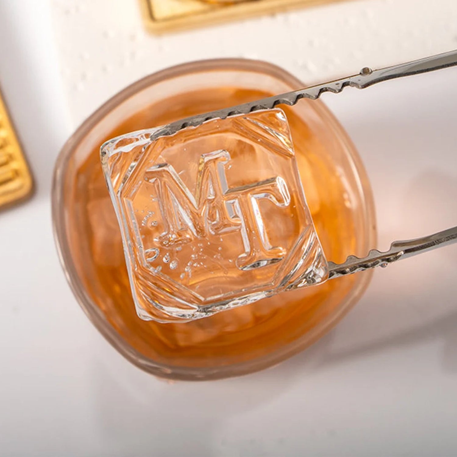 Tampon Encreur à Glace en Laiton à Monogramme Simple avec Cadre Triangulaire pour Bartender et Planificateur11
